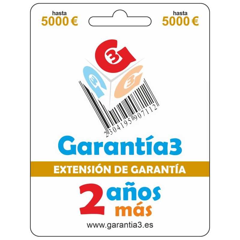 Ampliación DE GARANTÍA - 2 AÑOS MÁS - tope máximo 5000€
