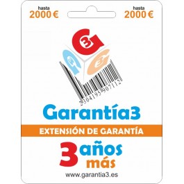 Ampliación de garantía - 3 AÑOS MÁS - tope máximo 2000€
