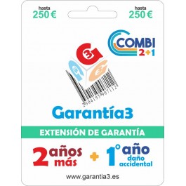 Comprar GARANTÍA3 daño accidental - COMBI 2+1 - tope máximo 250€ Oferta Outlet