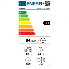 Lavavajillas Integrable Electrolux EES47310L 60cm 13 Servicios