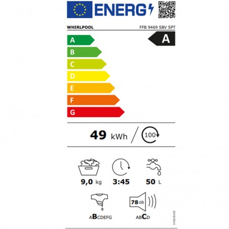 Lavadora Whirlpool FFB9469SBVSPT 9kg 1400rpm
