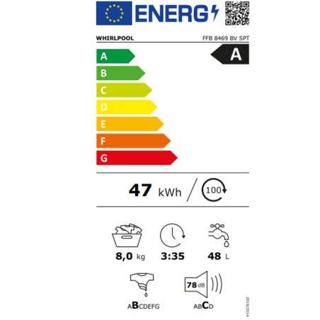 Lavadora Whirlpool FFB8469BVSPT 8kg 1400rpm