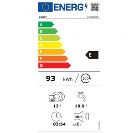 Lavavajillas Integrable Candy CI3E6L0W de 60cm 13 Servicios