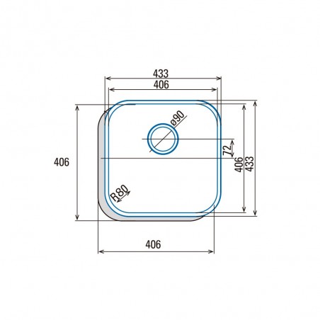 Fregadero CATA CB 40-40 Inox 1c