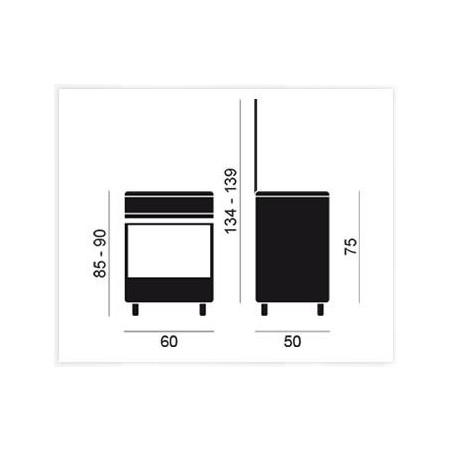 Cocina Gas Vitrokitchen Glem UN6050IN 60cm 4 Fuegos Inox