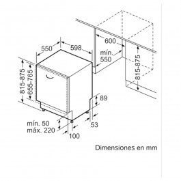 Lavavajillas Integrable Balay 3VF6330DA de 60cm con 3ra Bandeja