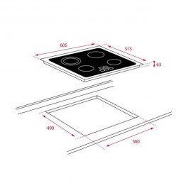 Placa Vitrocerámica Teka TZ6320 de 60 cm 3 Fuegos