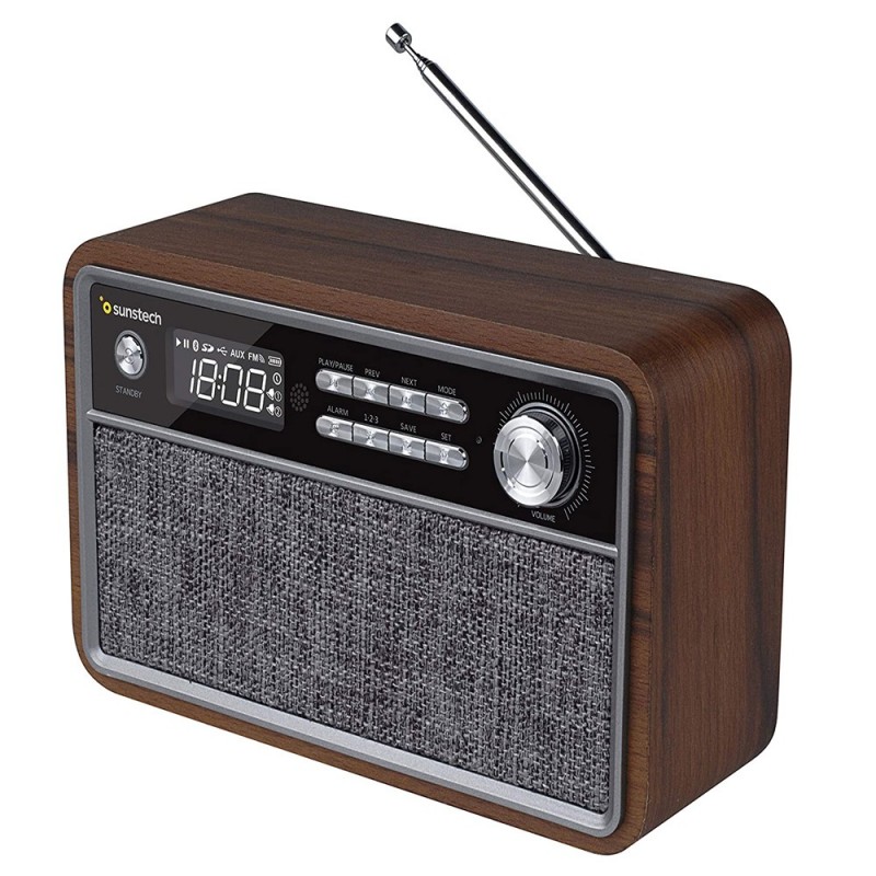 Radio SUNSTECH RPBT500 Bluetooth Madera