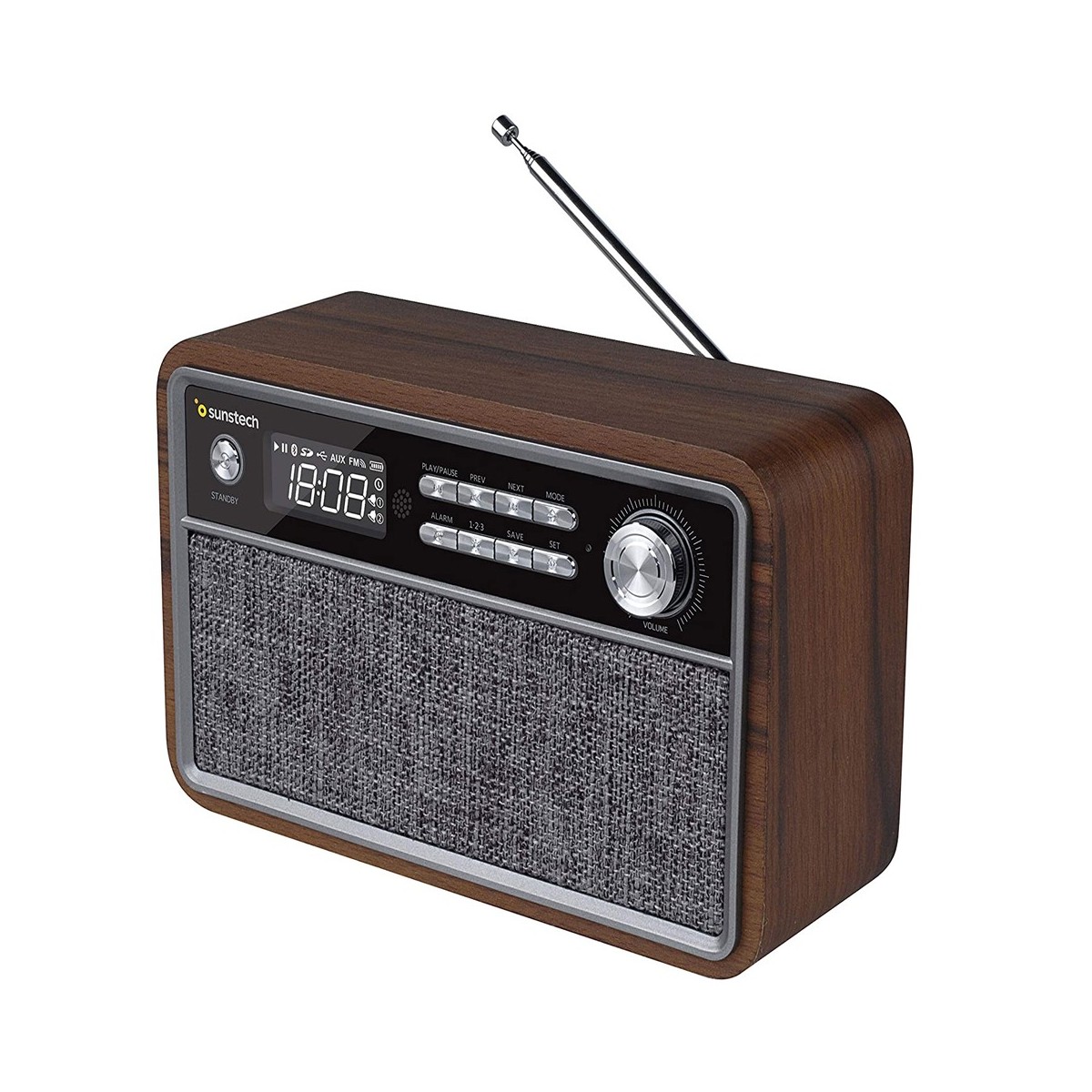 Radio SUNSTECH RPBT500 Bluetooth Madera