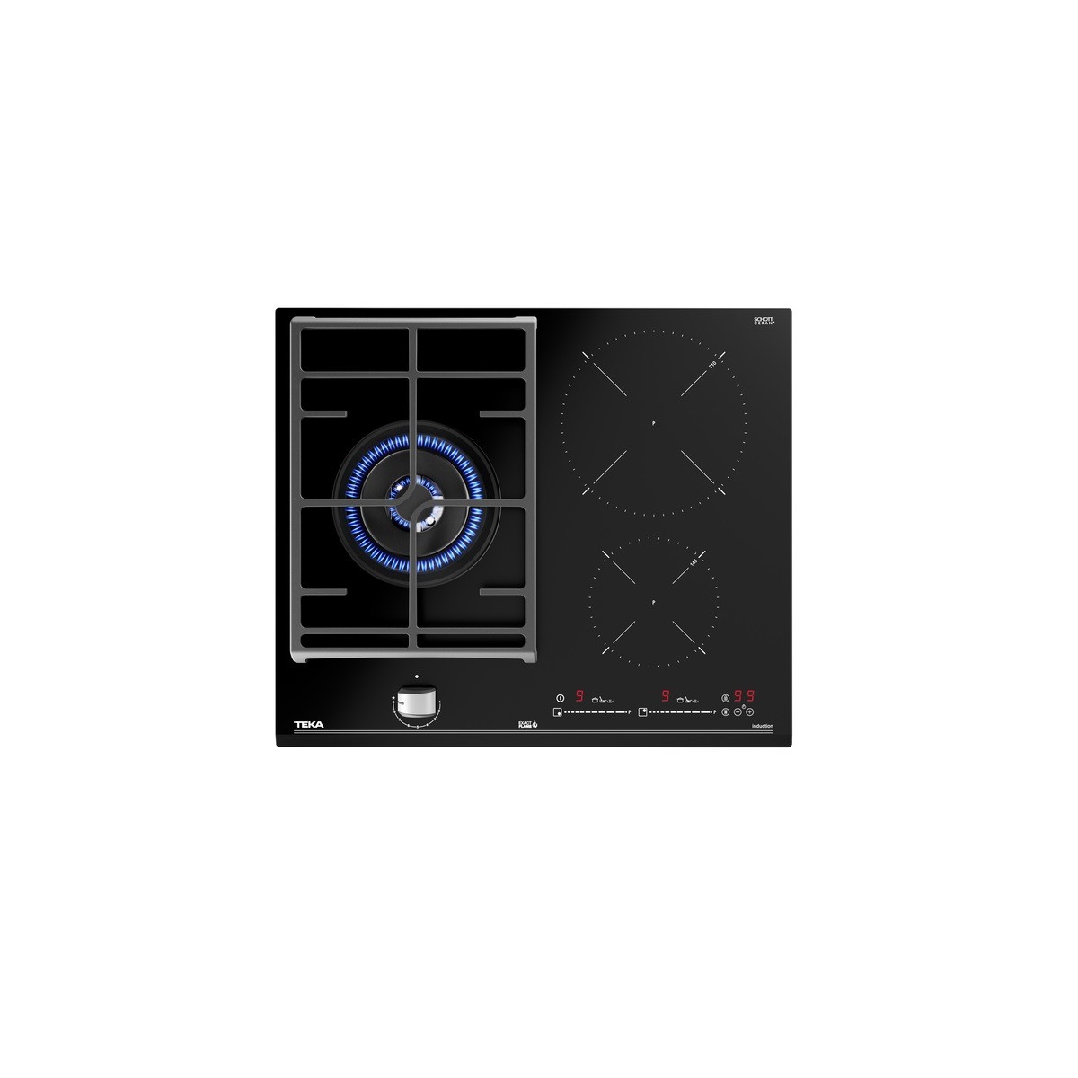 Placa Gas e Inducción Teka JZC63312ABN 60cm 3 Zonas