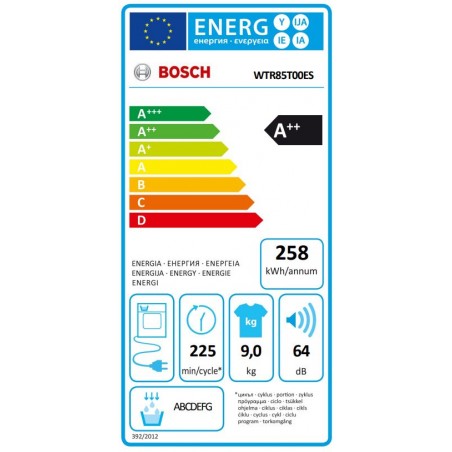 Secadora Bosch WTR85T00ES de 9kg Bomba de Calor