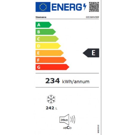 Congelador Siemens GS36NVIEP de 186cm No Frost