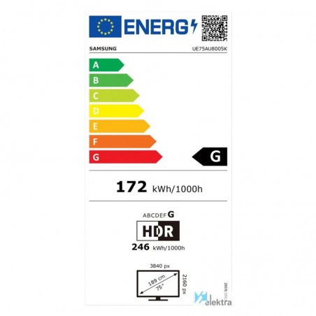 Televisor Samsung UE75AU8005KXXC 75"  Smart Tv 4K