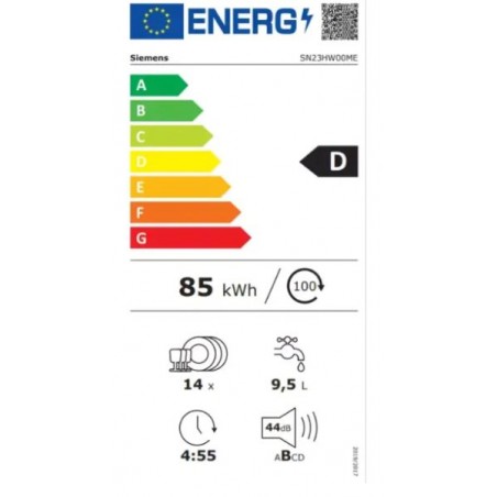 Lavavajillas Siemens SN23HW00ME de 60cm 14 Servicios