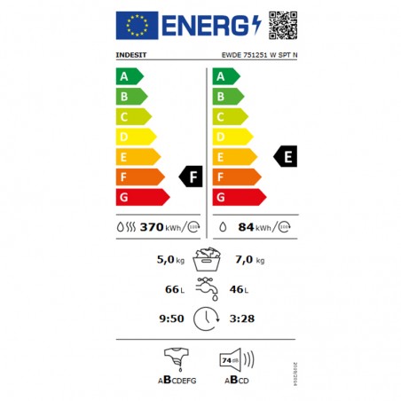 Lavasecadora Indesit EWDE751251W 7kg 1200rpm