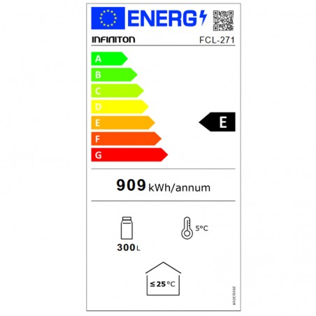 Vitrina Frigorífica Infiniton FCL271 300L Negro Ciclico