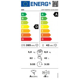 Lavasecadora Aeg LWR7386M4O de 8kg 1600rpm