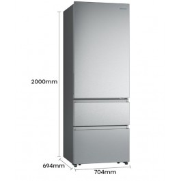 TiendaAzul Frigorífico Combi 3 Puertas Hisense RT641N4AIE inox de 200cm