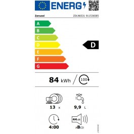 LAVAVAJILLAS INTEGRABLE de 60cm Zanussi ZDLN6531