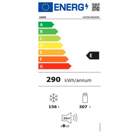 Frigorífico Haier HCR3818EWMM Inox No Frost