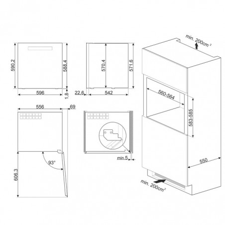 Vinoteca Linea Smeg CVI129B3 Negra 60cm