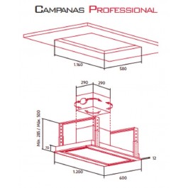 Campana Nodor NorBreeze ISLA DEIMOS X de 120cm RF