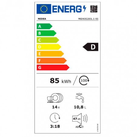 Lavavajillas Integrable Midea MID60S200L1ES 14 Servicios 60cm