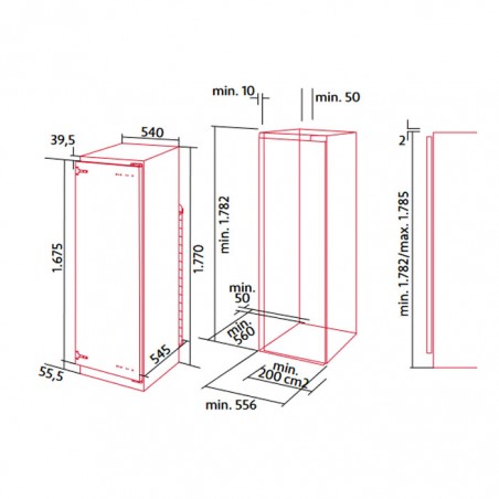 Congelador Nodor ICE177TNFBIA Integrable 167cm