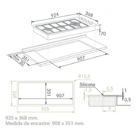 Vitro FRECAN 51127 Quadra 3G de 92cm