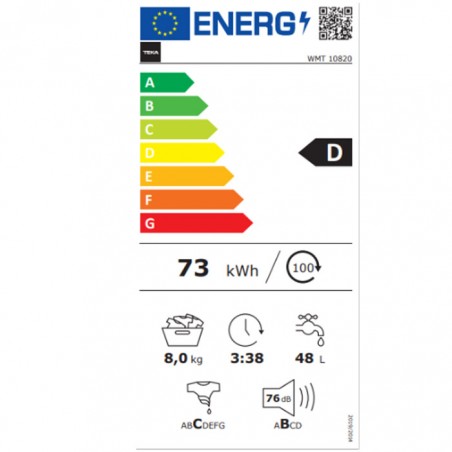 Lavadora Teka WMT10820WH 8kg 1000rpm