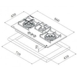 Cocina Teka CGW LUX 86 3G AI AL 2TR CI BUT de 86cm