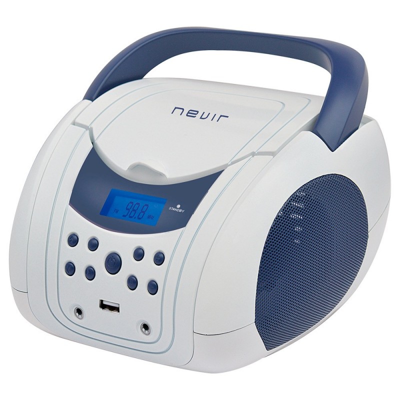 Radio CD NEVIR NVR-483UB Blanco Azul Bluetooth