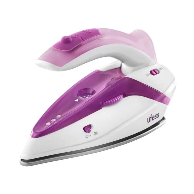 Plancha Ropa Ufesa PV0500 de asa plegable 230v Blanco y violeta