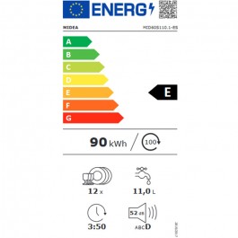 Lavavajillas Integrable Midea MID60S110 de 60cm 12 Servicios