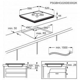 Vitroceramica Independiente Radiantes Aeg IKB63401CB 3 Zonas 60 Cm