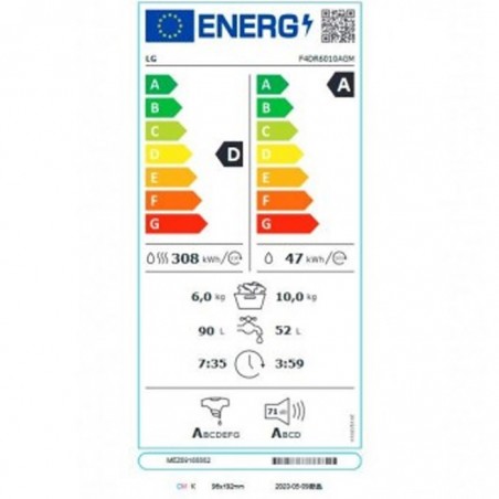Lavasecadora Lg F4DR6010AGM 10kg 1400rpm