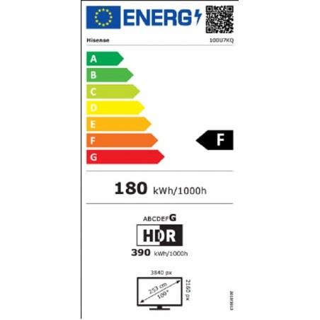 TELEVISOR LED HISENSE 100U7KQ de 100" 4K SMART TV