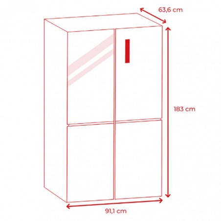 Frigorifico Americano Evvo F100B de 183cm No Frost