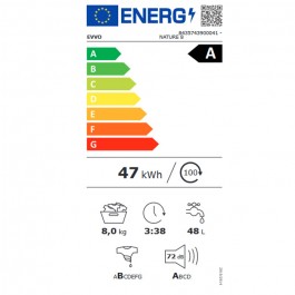 Lavadora Evvo Nature 8 de 60cm 8Kg 1400rpm