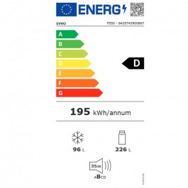 Frigorifico Combi Evvo F55X de 186cm No Frost