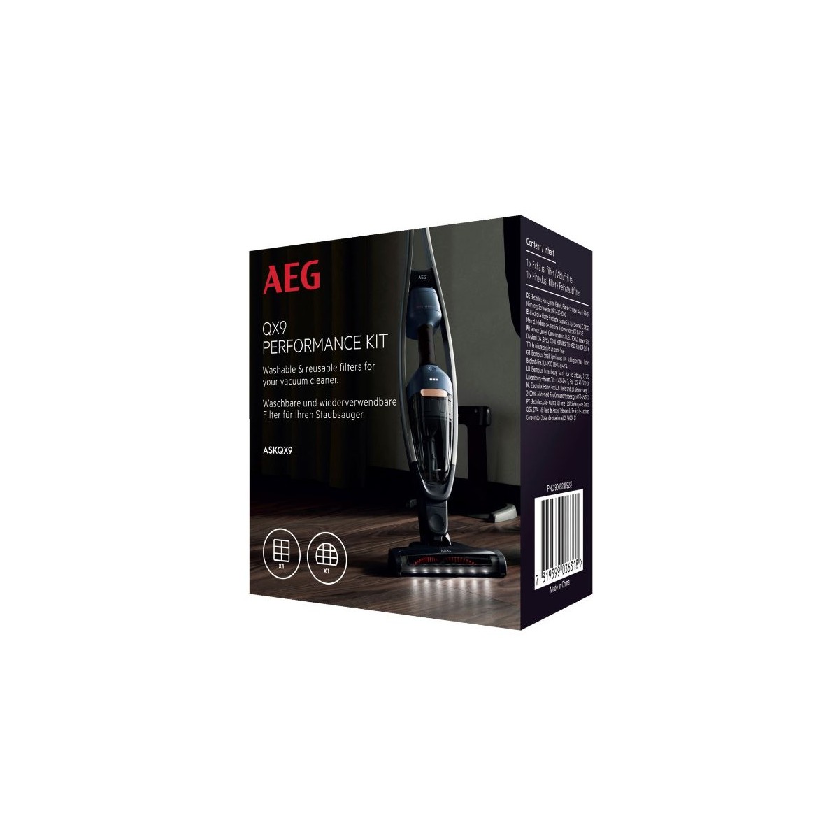 QX9 KIT de RENDIMIENTO Filtro Aeg ASKQX9 para aspiradoras QX9 Set de 2