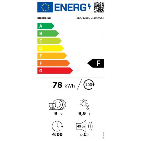 Lavavajillas integrable de 45cm Electrolux EEA71210L