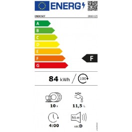 Lavavajillas Integrable Indesit DI9E2B10 de 45cm 10 Servicios