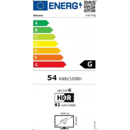 Televisor Hisense 43E77KQ de 43" 4k Led Smart Tv