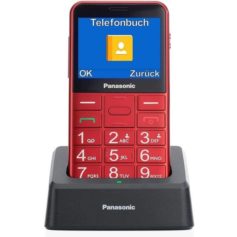 Telefono Panasonic 2.4\' KX-TU155EXRN Rojo Base Carga