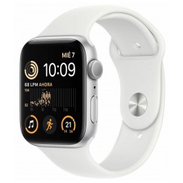 Reloj Apple watch SE GPS 2ª Generación 44mm Aluminio Silver con Correa Sport Blanca