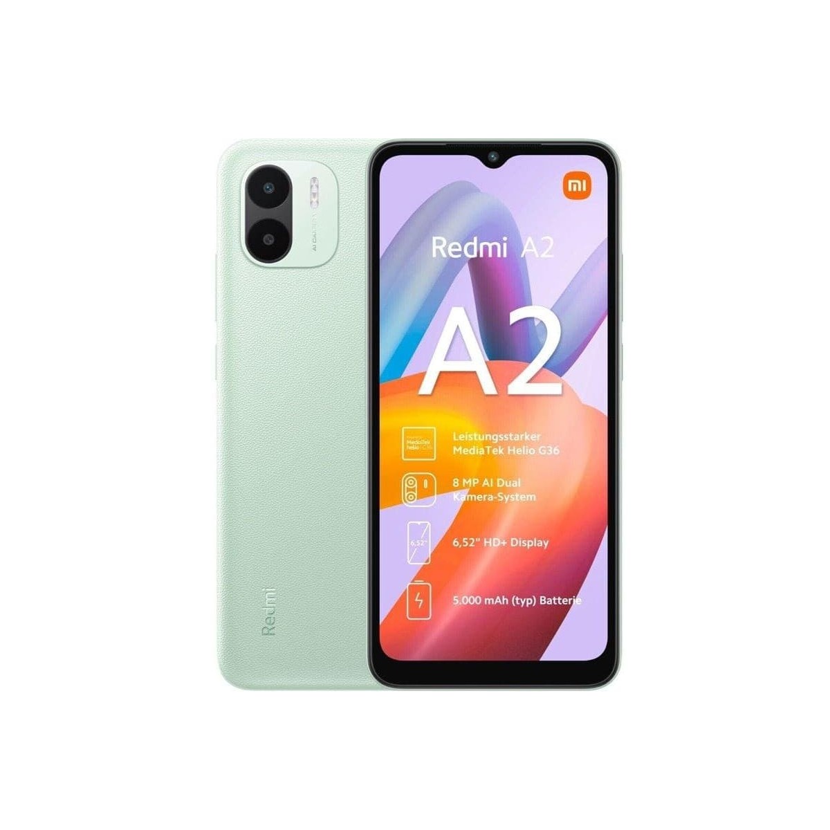 Telefono XIAOMI REDMI A2 3+64GB LIGHT GREEN 6,5" ANDROID