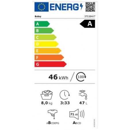 Lavadora Balay 3TS384XT de 8kg 1400rpm Inox