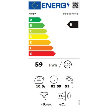 Lavadora Candy CO12105TW4/1-S de 10kg wifi