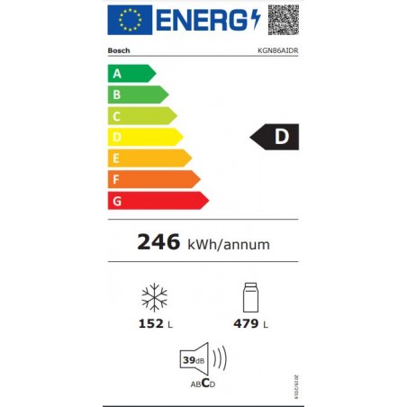 Frigorífico Combi Bosch KGN86AIDR de 186cm Inox